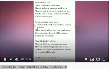 The Pulley by George Herbert in Hindi by Dr Abhishek Sir